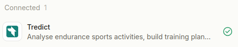 Der Tredict-Konnektor ist in Mistral Vibe Chat verbunden.