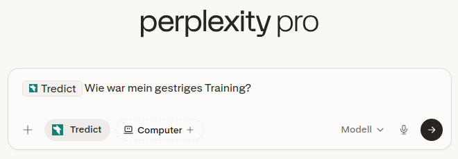 Tredict MCP-Konnektor in Perplexity verwenden.