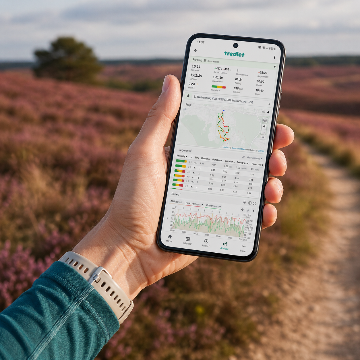 Tredict App auf einem Android-Smartphone.